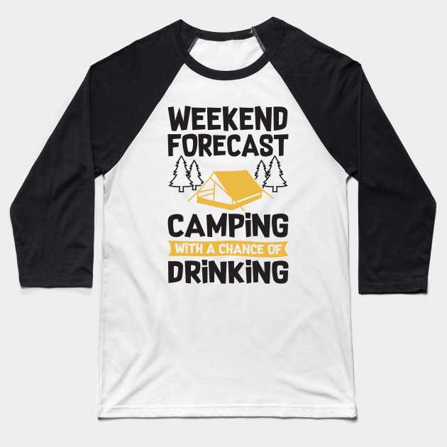 Mountain Camping Baseball T-Shirt by Usea Studio